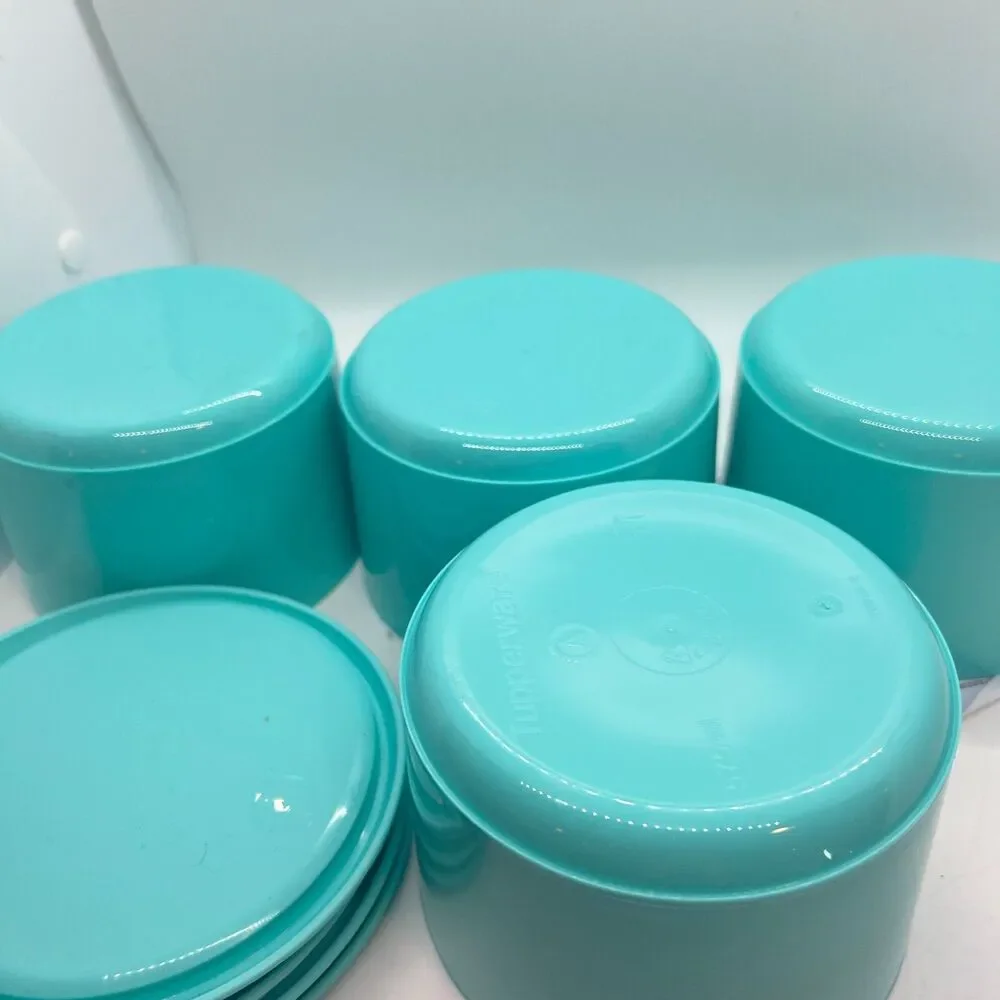 Tupperware 8pc (set of 4) Serve and Store Food Storage Canister Set blue teal